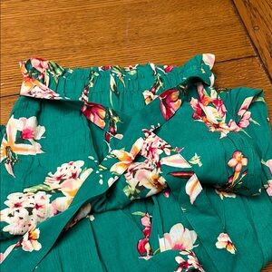 Floral Green Pants